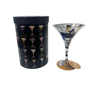 Lolita Hollywood-tini Hand-Painted Martini Glass with Recipe Movie 10oz Read